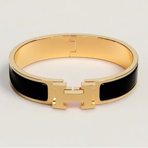 Authentic Hermes Clic H bracelet black and gold